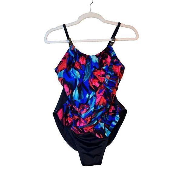 Magicsuit Women's Swimsuit Black‎ Floral Slimming Flower Bomb Lisa Size 8 - Picture 3 of 11